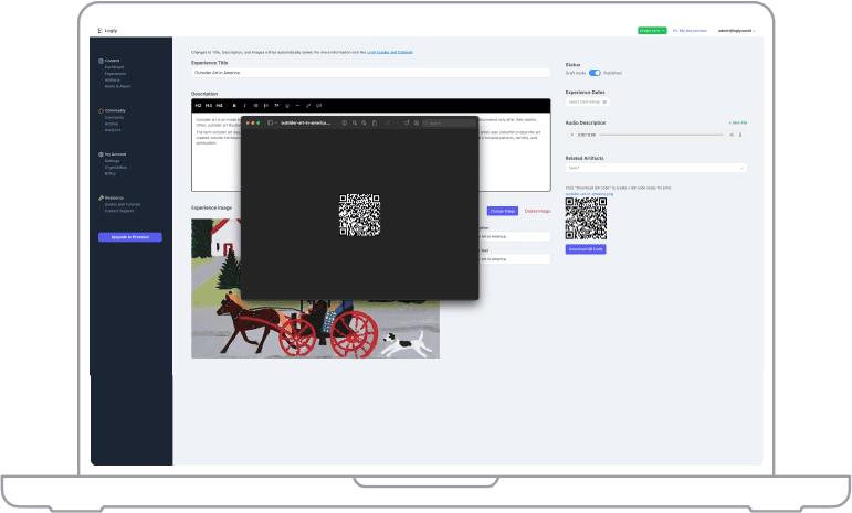 logly admin interface